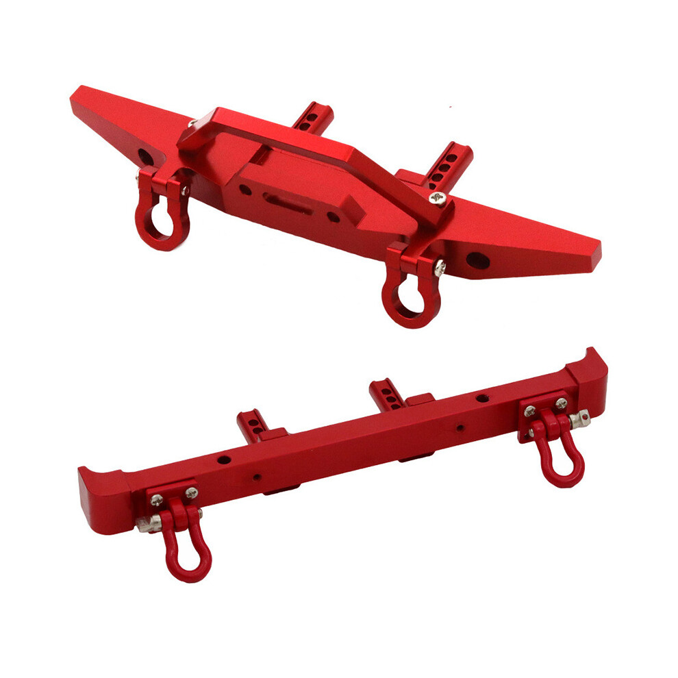 (Red) Mn128 Metal Front & Rear Bumper 1/12 Rc Crawler Car Upgrade Parts Red 123643886531
