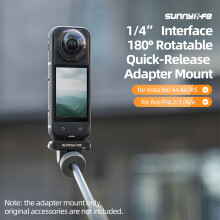 Magnetic Quick Release Adapter Mount 1/4?? 180?? Tilt Adjustable Selfie Stick Adapter Stand for Insta360 X4 Air/X5//Ace Pro 2/1/Ace