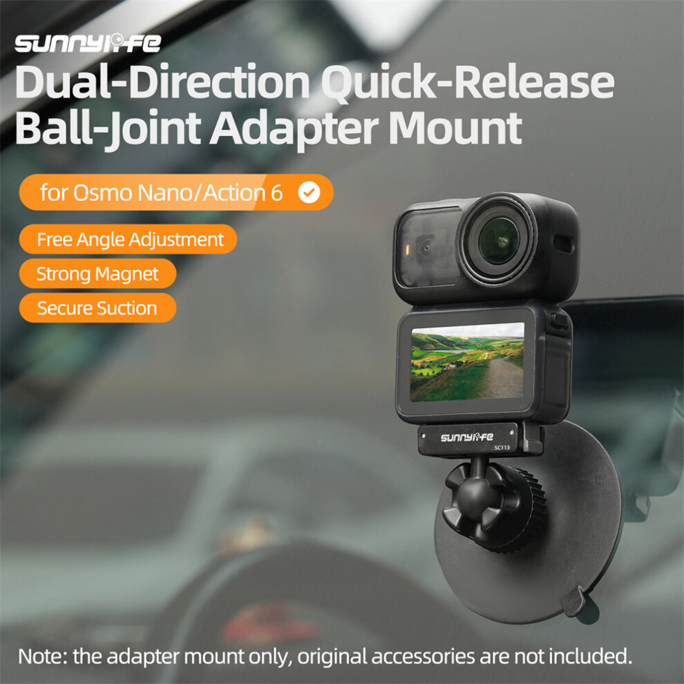 Dual-Direction Magnetic Quick-Release Ball-Joint Adapter Mount 360?? Rotatable Adjustable Suction Cup Bracket For Osmo Nano/Action 6 320997479192