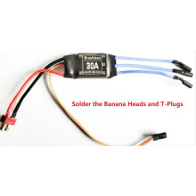 (30A Solder Banana Head T Plug) 30A Brushless ESC for Fixed Wing & Multi-axis Aeromodelling Projects