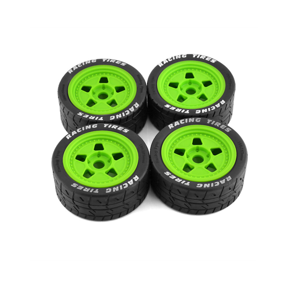 (Green) 4Pcs Rc Car Tires+Wheel For 1/8 1/7 Off-Road Vehicle/Short Truck/Desert Truck Green 320997488149