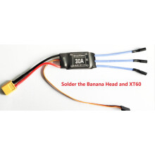 (30A Solder Banana Head XT60) 30A Brushless ESC for Fixed Wing & Multi-axis Aeromodelling Projects