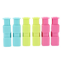 Squeeze Bread Bag Clips, Bag Cinches, Bagel Bag Clips, Slip Grip Easy Squeeze e Lock, Assorted Color, 6 Pack