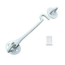 8" Plain Cast Iron Cabin Hook White