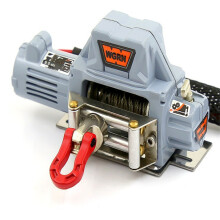 (Grey) Steel Wire Automatic Simulated Winch For 1/10 RC Crawler Car Axial SCX10 90046 D90 TRX4