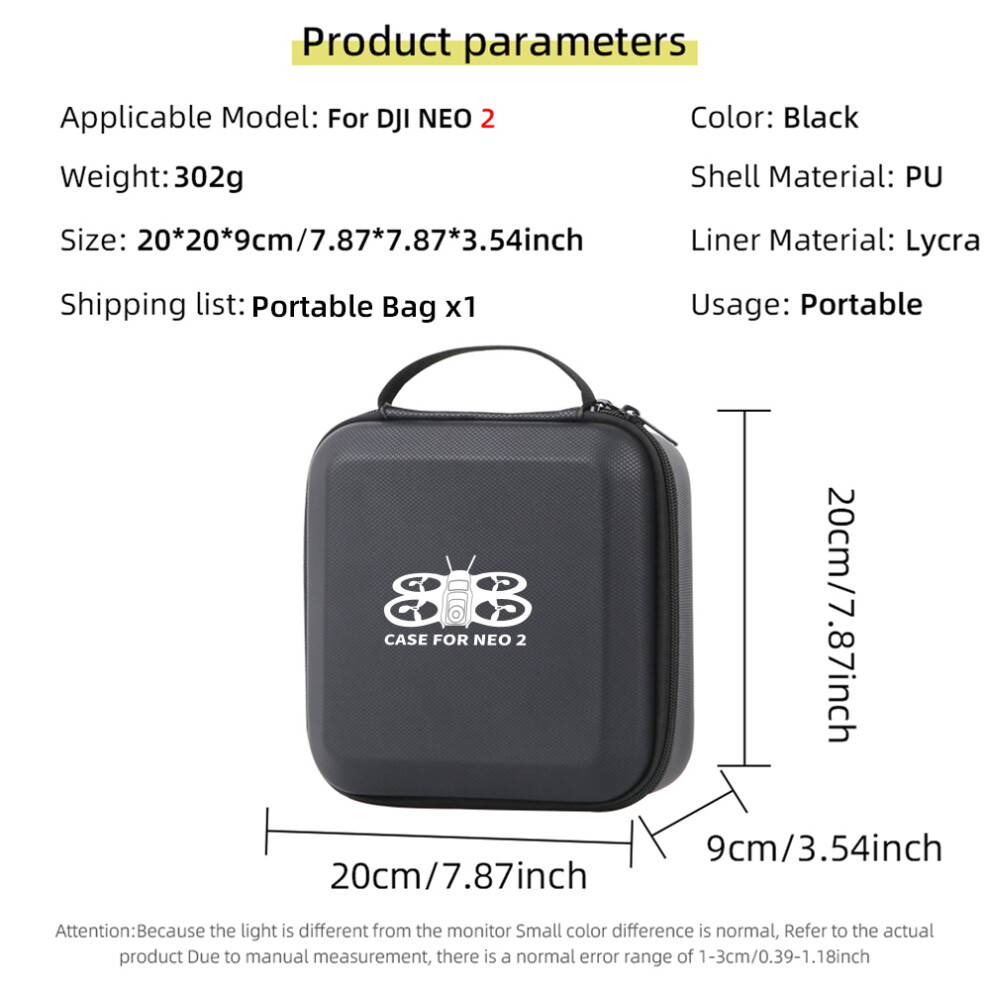 (Black) For Dji Neo 2 Drone Body Storage Case Pu Portable Handheld Protective Bag Black 320997476146