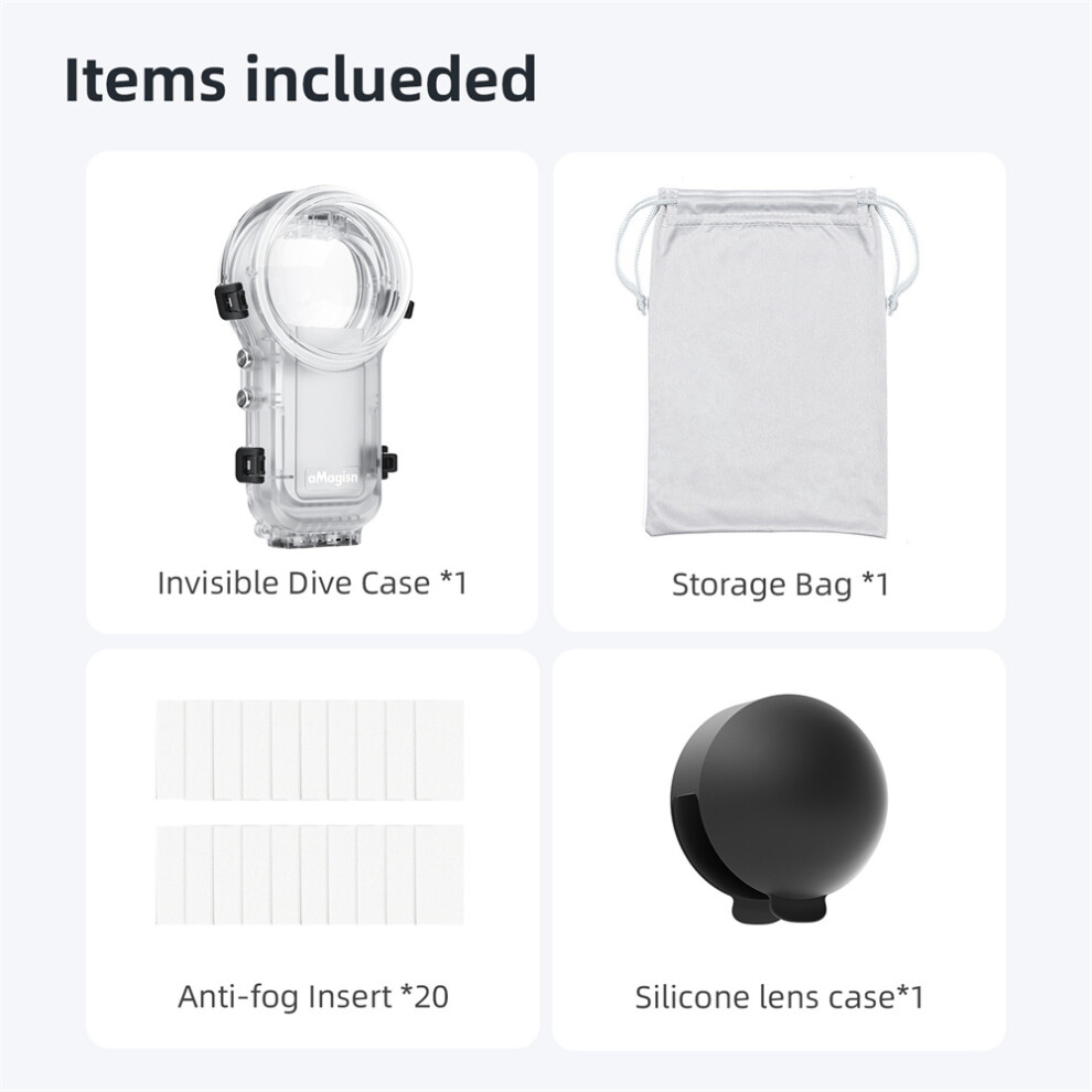 60M Camera Diving Case Waterproof Case With Lens Cover For Insta360 X5 320997472582