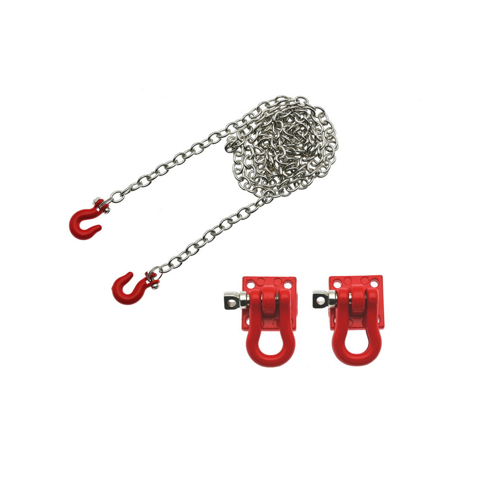 (Metal Buckle+Chain) Metal Rc Trailer Tow Hooks And Chain 39Inch Long Simulation Rc Car Accessory For 1:10 Rc Crawler Climbing Car 123643874750