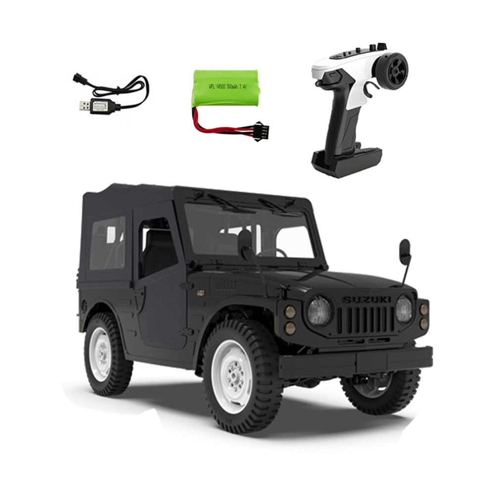 (Black) Wpl C-84 1/10 Jimny 4Wd 370 Motor Rc Car Truck Rock Crawler Remote Control Car Black 123643868896