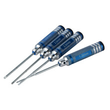 (Blue Shank) 1.5/2.0/2.5/3.0mm White Steel Hex Screwdriver Tool Kit for RC Helicopter Airplane Car Drone Aircraft Model