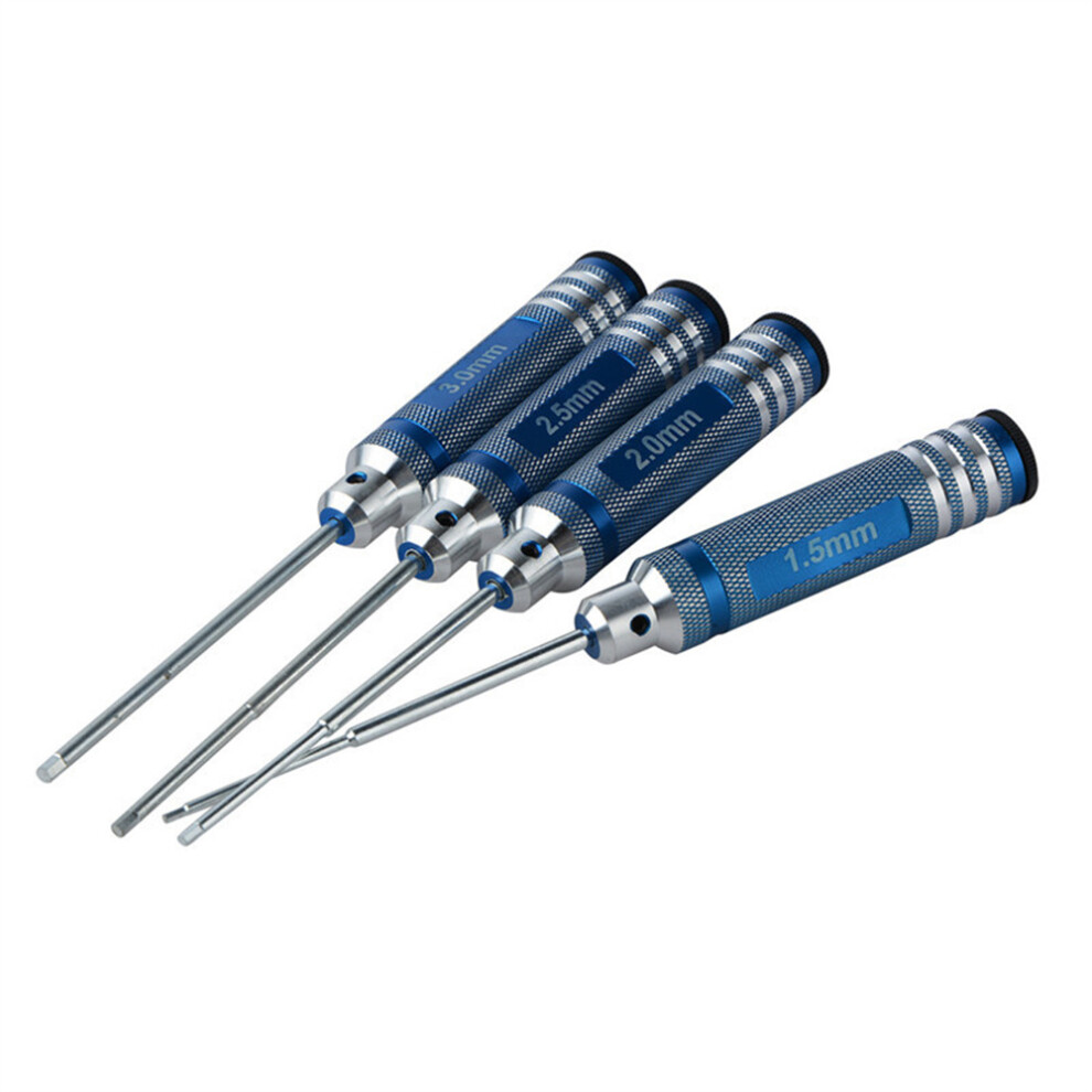 ( Shank) 1.5-3.0Mm Steel Hex Screwdriver Tool Kit For Rc Helicopters, Airplanes, Cars, Drones, And Aircraft Models Blue/White 113121426977
