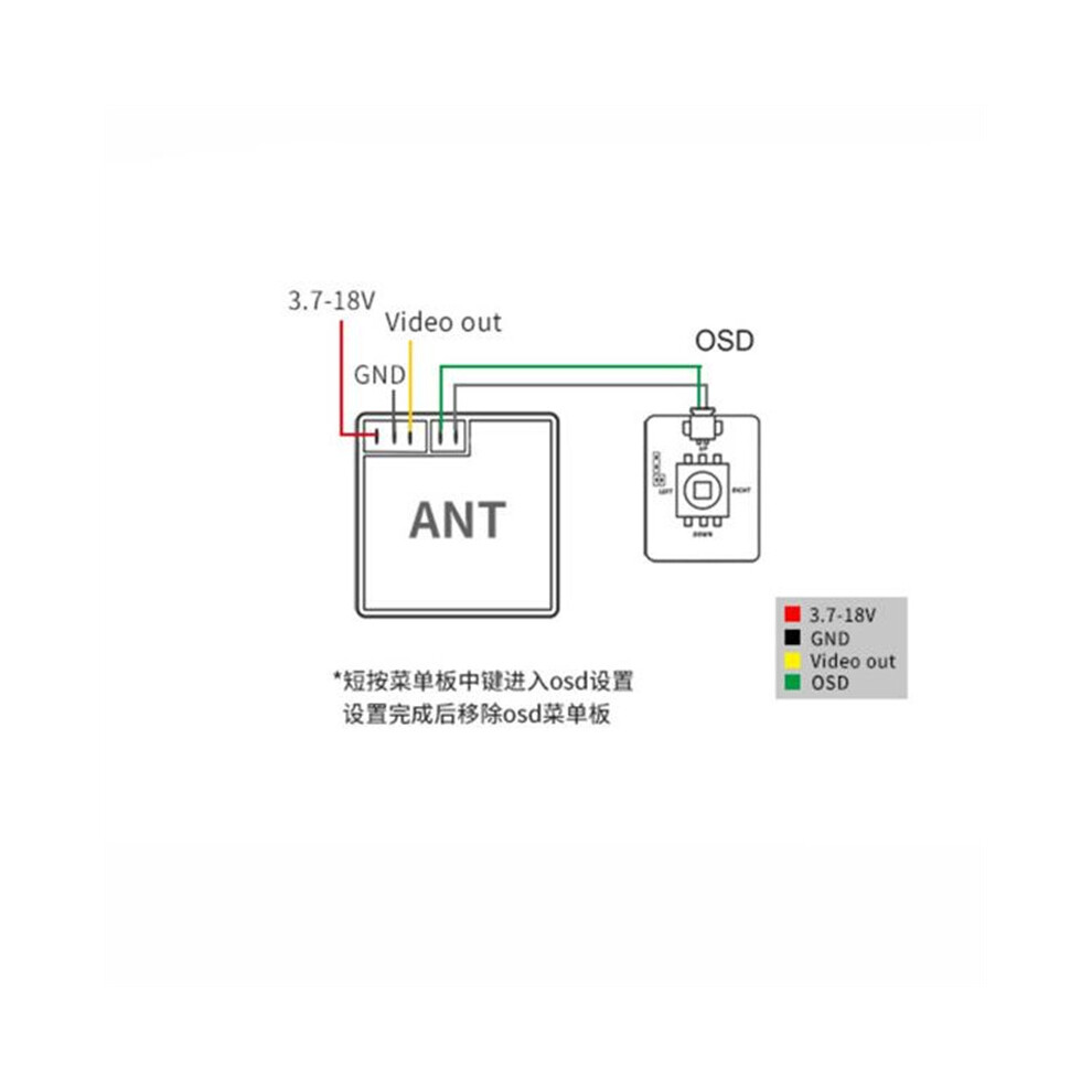 (Black(4:3)) For Caddx Ant Nano Fpv Camera 1200Tvl Global Wdr With Osd 1.8Mm Lens 16:9/4:3 Black 320997486008
