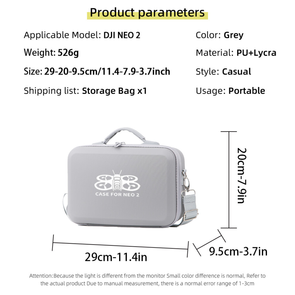 (Grey) Mini Drone Storage Bag Battery Storage Portable Case For Dji Neo 2 Grey 320997476177