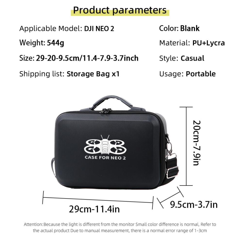 (Black) Mini Drone Storage Bag Battery Storage Portable Case For Dji Neo 2 Black 320997476160