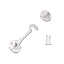 4" Plain Cast Iron Cabin Hook White