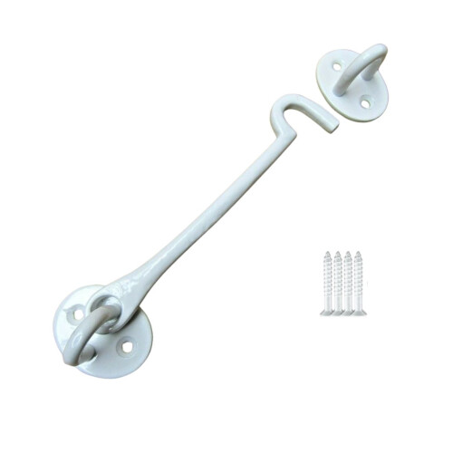 6" Plain Cast Iron Cabin Hook White by Ironmongery World