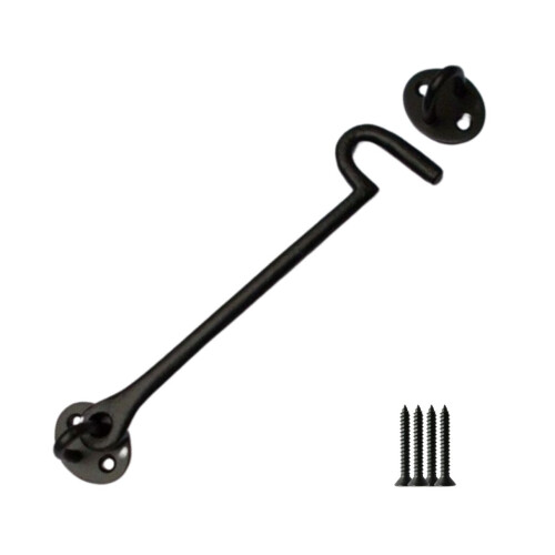 8" Plain Cast Iron Cabin Hook Black Antique by Ironmongery World