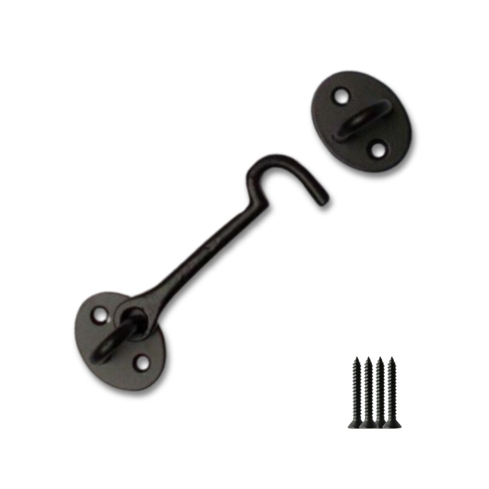 4" Plain Cast Iron Cabin Hook Black Antique By Ironmongery World 5057067963347