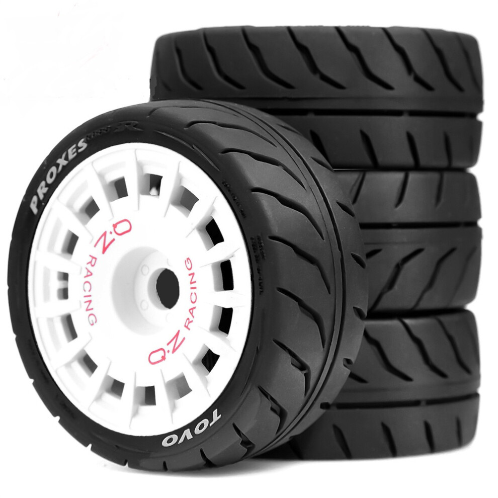 (White) 1/10 Rc Car Rally Plastic Tyres For Tamiya Xv02 Tt01 Kyosho Hpi Yokomo White 320997472704