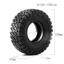 4PCS 2.2 Inch 120MM RC Crawler Tires for 1/10 SCX10 TRX4 Car Truck F150