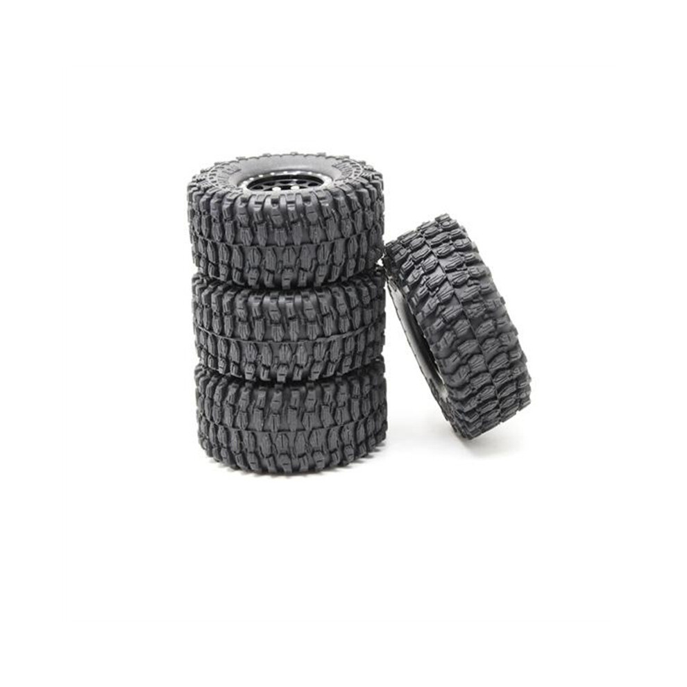 (Black) 1.0 Aluminum Locking Wheels Rims/Tires For 1/18 Trx4m/1/24 Axial Scx24 Rc Black 320997486343