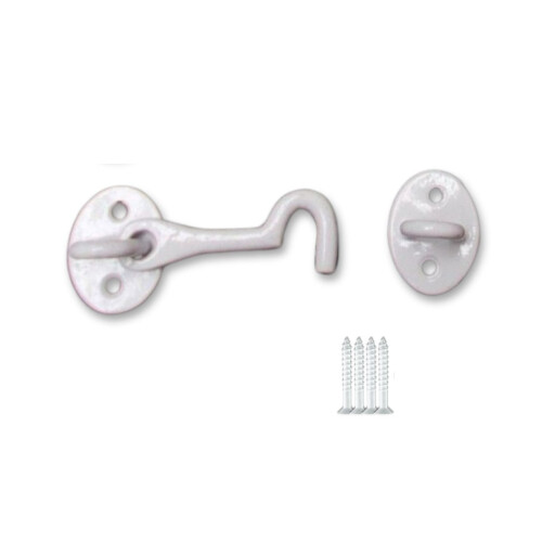 3" Plain Cast Iron Cabin Hook White