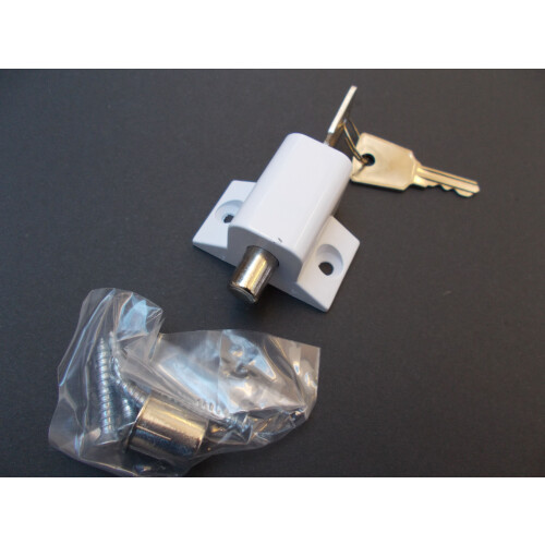 Patio Door Lock Catch White by Ironmongery World
