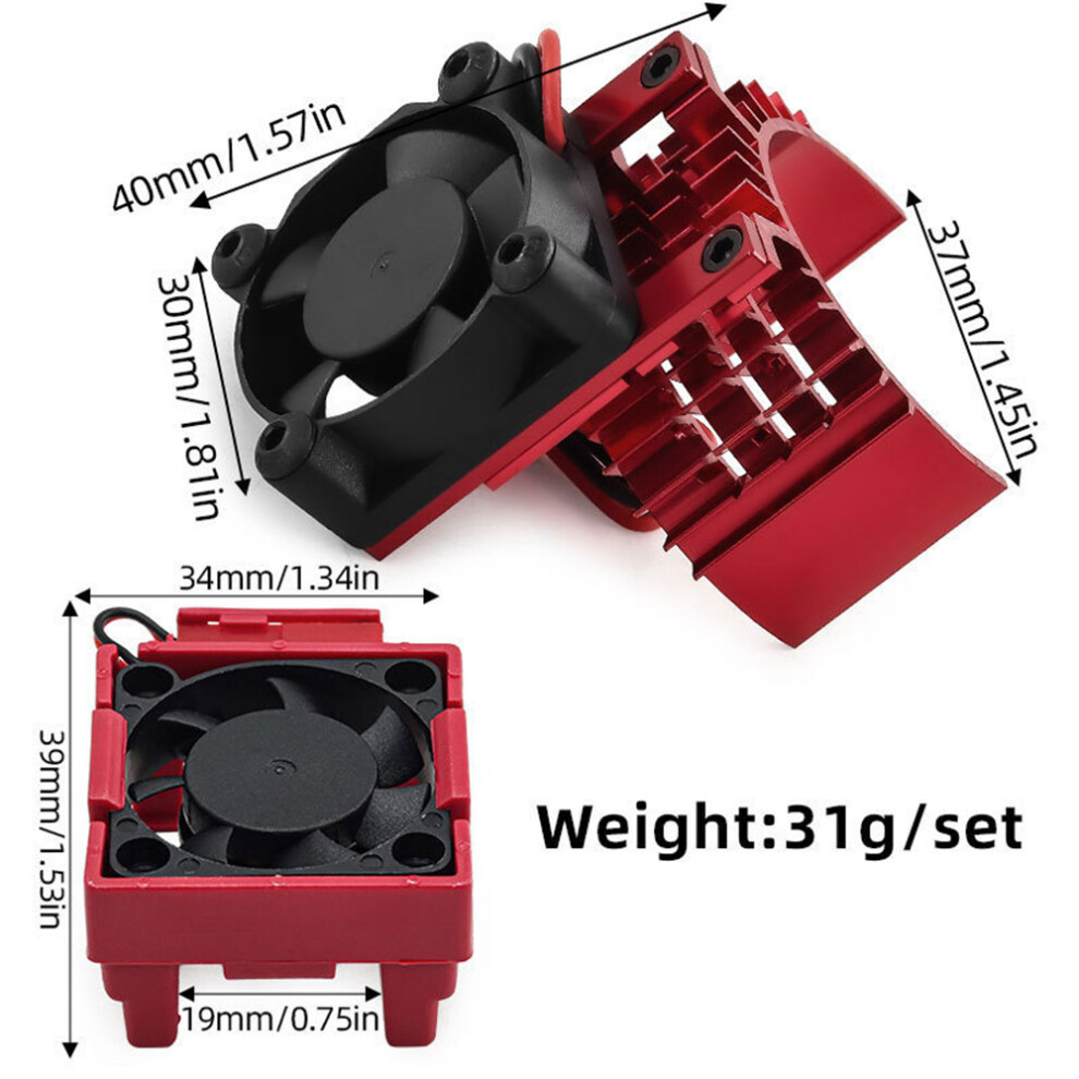 (Red) For Traxxas Rc Car Cooling Fan Vxl-3S For Slash/Rally/Bandit/Stampede 2Wd 4Wd Red 320997476436