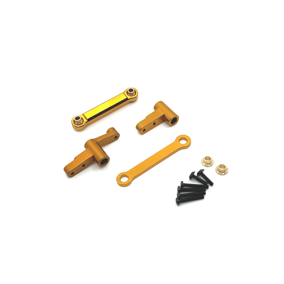 (Gold) For Mjx 1/14 14209 14210 Metal Upgrade Retrofit Steering Component R/C Car Parts Gold 320997497226