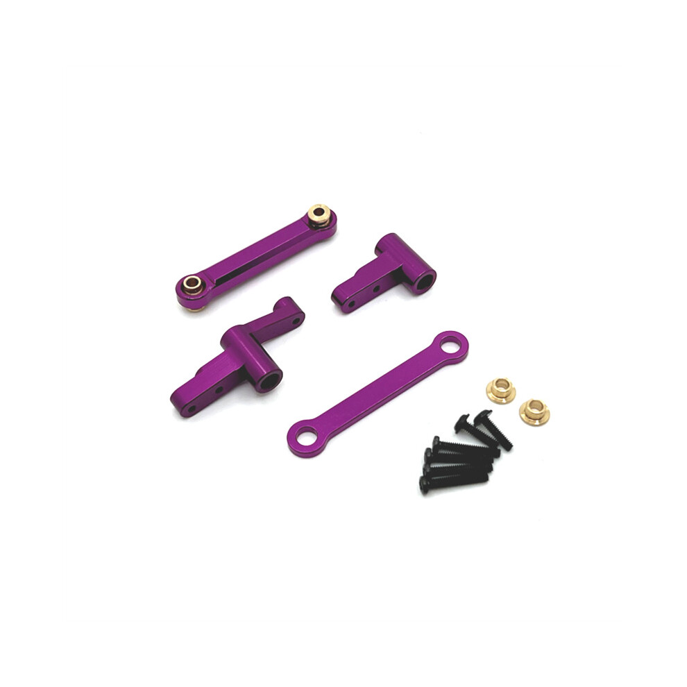 (Purple) For Mjx 1/14 14209 14210 Metal Upgrade Retrofit Steering Component R/C Car Parts Purple 320997497233