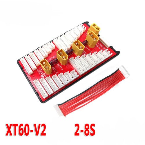 PG Parallel Charging Board, XT60 Plug, 4 Packs, 2-8S Lipo Battery Support