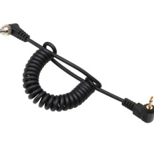 (2.5-PC elbow) 2.5mm To Male Flash PC Sync Cable Camera Flash Trigger Cord 40-100cm for DSLR