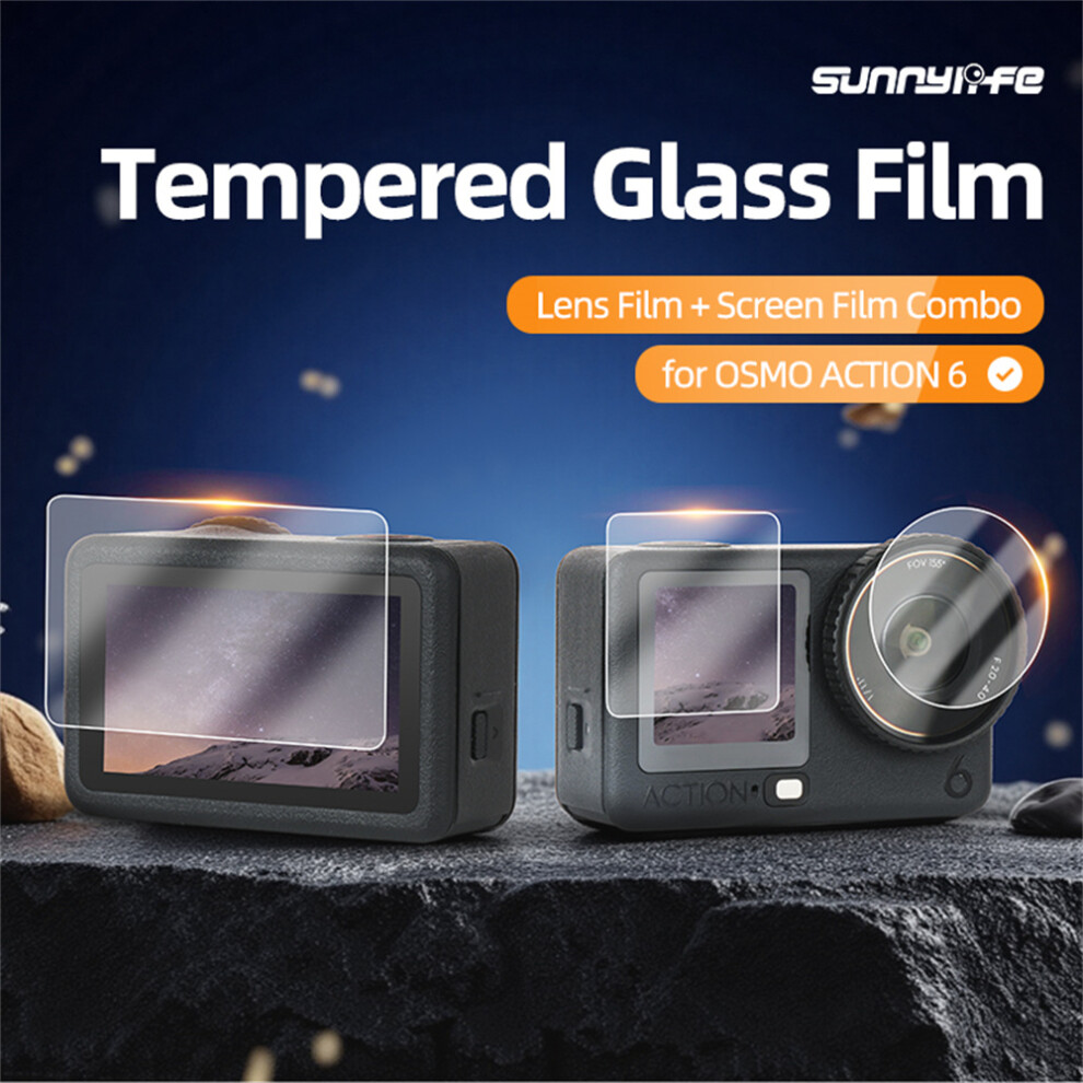 Osmo Action 6 Camera Screen Lens Tempered Glass Screen Protector Kit For Dji 123643869671