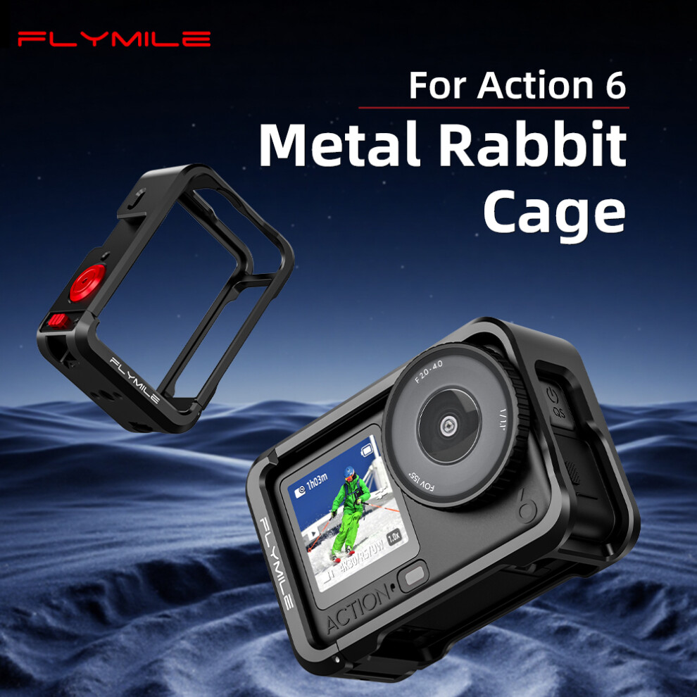 For Dji Action 6 Camera Metal Rabbit Cage Protective Frame Case Expansion Frame 320997476993