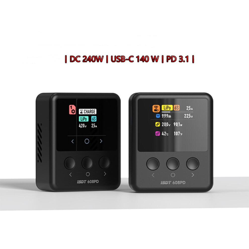 Isdt 608Pd Lipo Charger 240W/10A | Usb-C 100W/5A For Life/Lipo/Lihv/Nimh Battery 320997489610