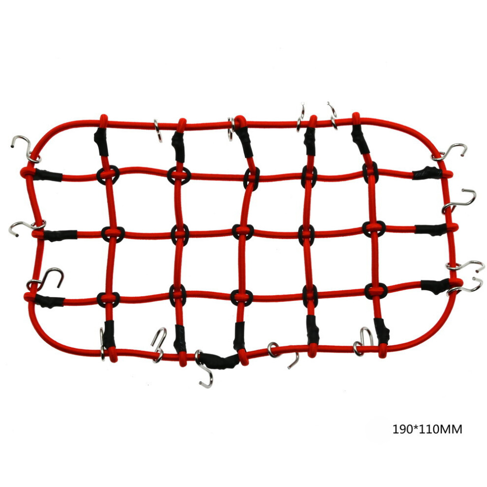 (-190*110) Rc Car 1:10 Parts Accessories Elastic Luggage Net For Axial Scx10 90046 Traxxas Trx-4 Tamiya Cc01 Rc4wd D90 D110 Rock Crawler Red 320997483267