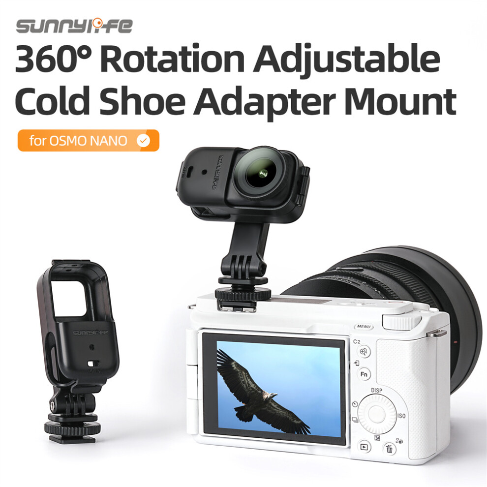 360?? Rotation Adjustable Cold Shoe Vertical-Horizontal Adapter Mount Protective Frame Mounting Brackets Housing Case For Dji Osmo Nano 320997477136