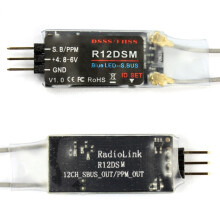 R12DSM 2.4G 12Channels Mini RC Receiver SBUS/PPM RX For AT9 AT9S AT10 AT10II Transmitter FPV Racing Drone