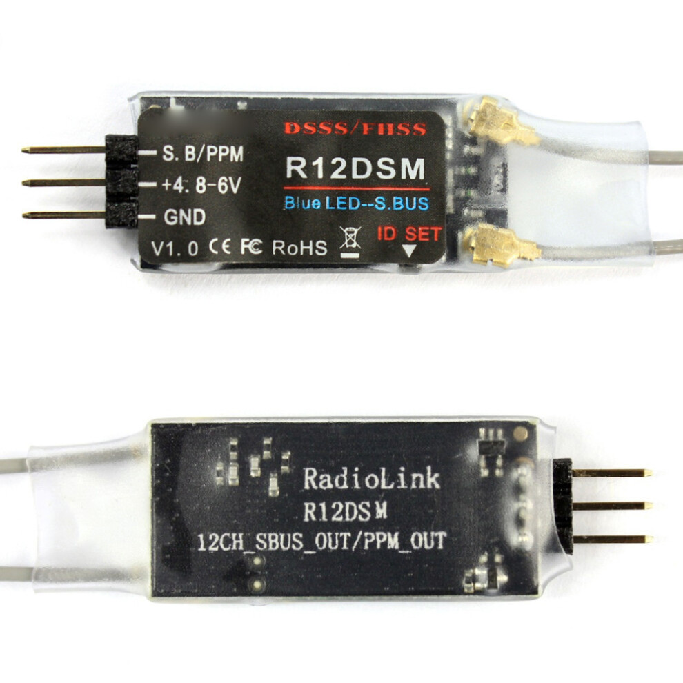 R12dsm 2.4G 12Channels Mini Rc Receiver Sbus/Ppm Rx For At9 At9s At10 At10ii Transmitter Fpv Racing Drone 320997484363