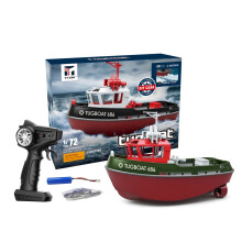 (Green) 1/72 Dual Motor Wireless Radio Control Shipboat 2.4G Electric Remote Control Tugboat