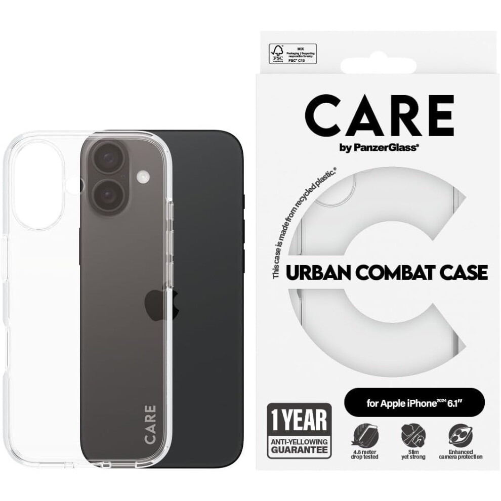 Panzer Glass Care Urban Combat Case For Iphone 16 6.1" Clear - 1353 5715685004193