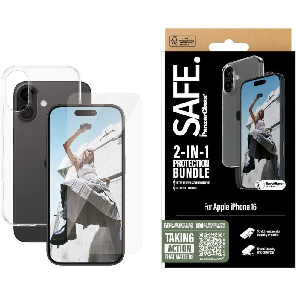 Panzer Glass 2 In 1 Bundle For Iphone 16 6.1" Clear - Bsafe95896 5715685003530