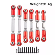 (Red) Full Set of Tie Rods Turnbuckles Aluminum for ARRMA 1/8 Mojave 4X4 4S BLX (6PCS)