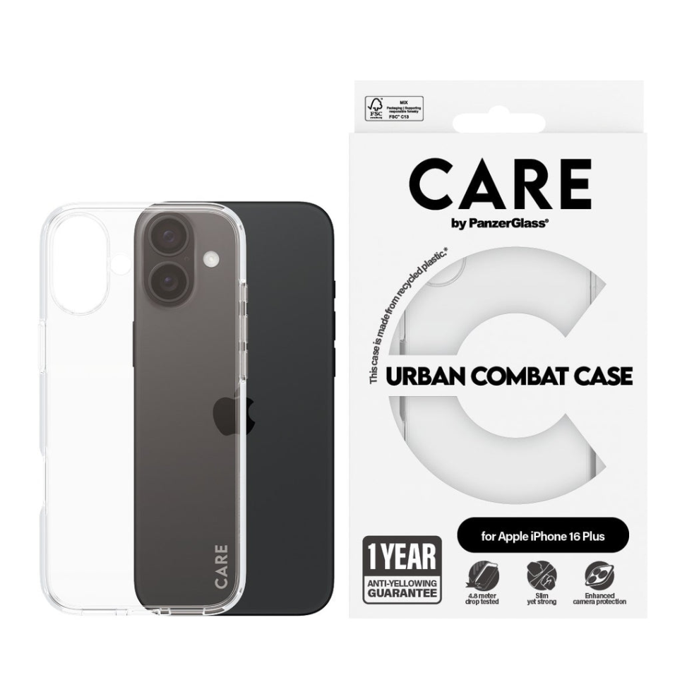 Panzer Glass Care Urban Combat Case For Iphone 16 Plus 6.7" Clear - 1355 5715685004216