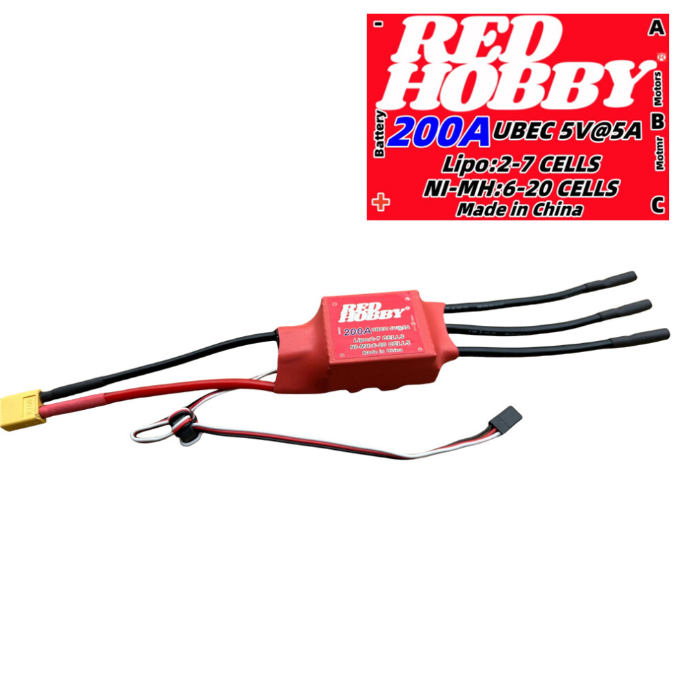 (200A) Redhobby Sky Brushless Esc 30-200A 2-7 Electric Speed Controller Aircraft Rc 320997489214