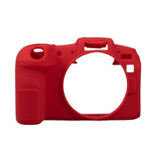 (Red) R8 Top Texture Rubber Silicone Case Body Cover Skin for Canon EOS R8 Camera
