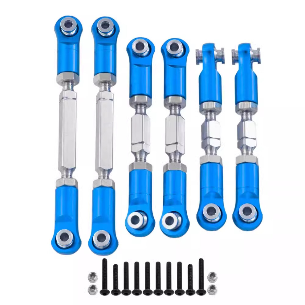 (Blue) Full Set Of Tie Rods Turnbuckles Aluminum For Arrma 1/8 Mojave 4X4 4S Blx (6Pcs) Blue 320997489894