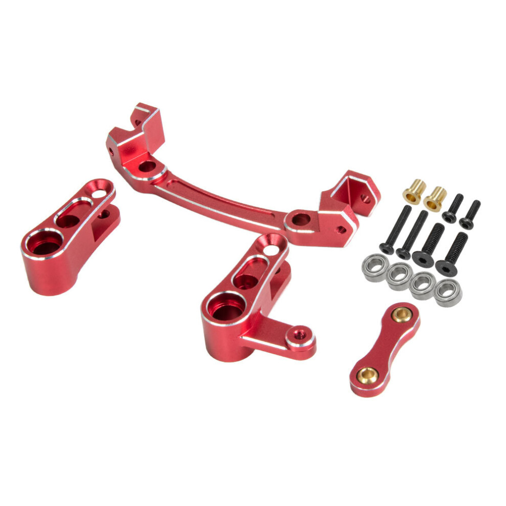 (Red) Aluminum Steering Parts Set For Arrma 1/8 Mojave 4X4 4S Blx Red 320997489931