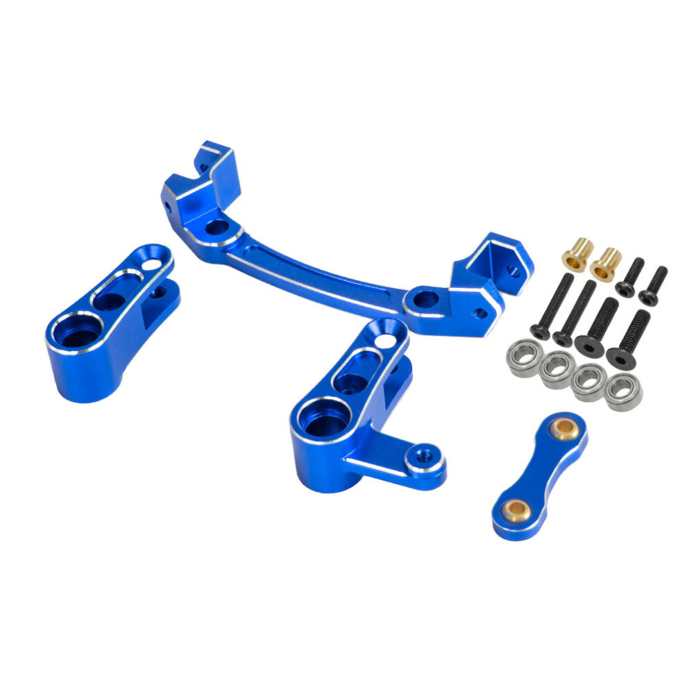 (Blue) Aluminum Steering Parts Set For Arrma 1/8 Mojave 4X4 4S Blx Blue 320997489924