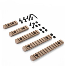 (Khaki) 5/7/9/11/13 Slot Picatinny Rail Section for M-LOK Mount System - Tan/FDE
